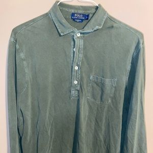 Lightweight Long sleeve Polo Half button